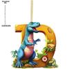 1ks vánoční dinosauří ozdoby 26 písmen kreslený přívěsek 2D plochý akrylový materiál dinosauří figurky závěsná vánoční párty dekorace, ideální pro domácnost