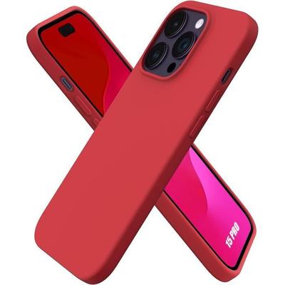 Protective Case for iPhone 15 Pro - E.F.CONNECTION - Red - Flexible - Silicone - Ultra Slim