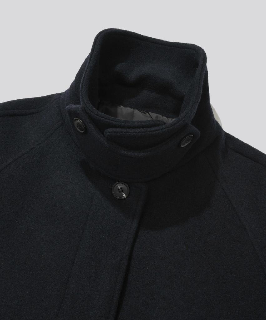 KIIMUIR [Drape Wool] (Women'S) Cashmere Blend Semi-Overfit Balmacaan Robe Coat_Navy