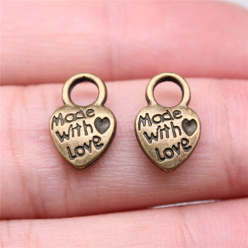 10pcs Heart Charms For Jewelry Making Antique Bronze Silver Color DIY Crafts Making Findings Handmade Tibetan Jewelry