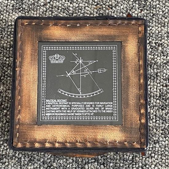 Solid Brass Nautical Ship Instrument Astrolabe Marine Sextant with Leather Box Maritime