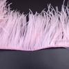 Feather1 Meter  White Ostrich Feathers Trim Fringe 8-22cm Natural Ostrich Feather Ribbon for Wedding Party Clothing Decoration Plumes