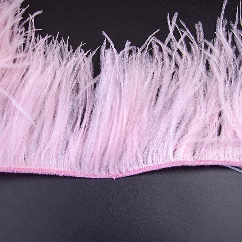 Feather1 Meter  White Ostrich Feathers Trim Fringe 8-22cm Natural Ostrich Feather Ribbon for Wedding Party Clothing Decoration Plumes