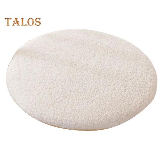 

Круглая флисовая подушка для стула, плюшевая подушка для сиденья из искусственной овечьей шерсти с застежкой-молнией, зимняя теплая нескользящая подушка для домашнего офиса, кухни 30cm бежевый