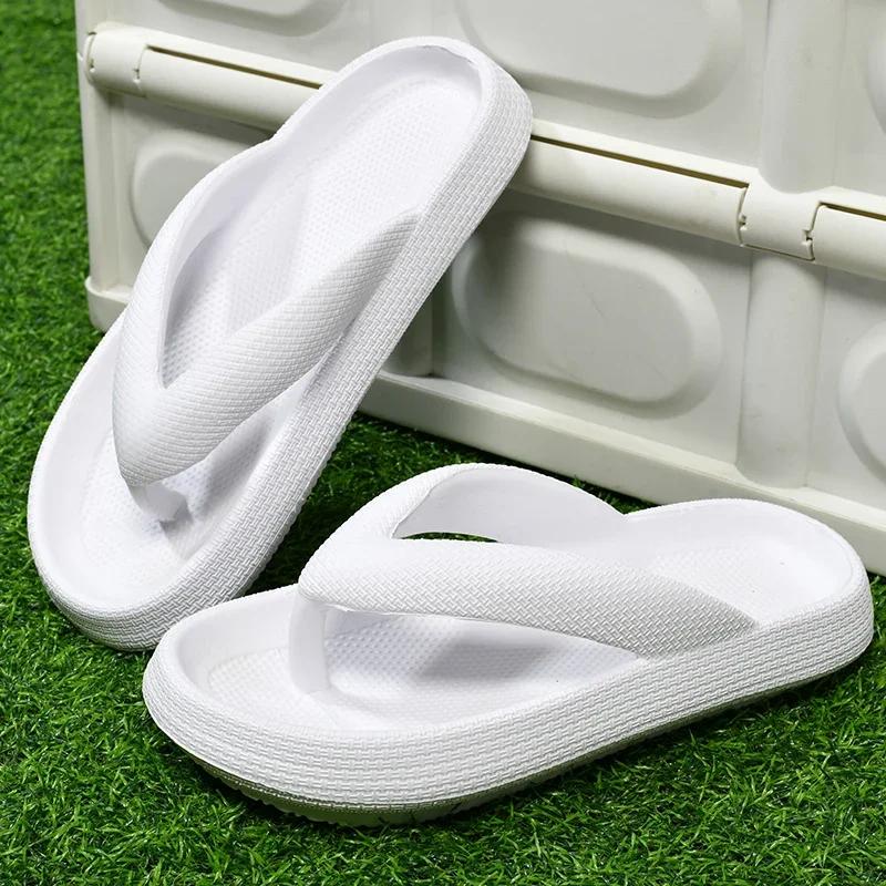 Fashion Thick Sole Slippers Men EVA Flip Flops Summer Shoes Couple Slippers Big Size 47 Outdoor Beach Sandals for Men Chanclas De Hombre