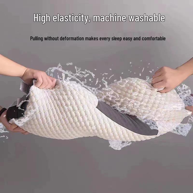 Washable Knitted Cotton Neck Support Massage Pillow for Home, Hotel, or Dorm