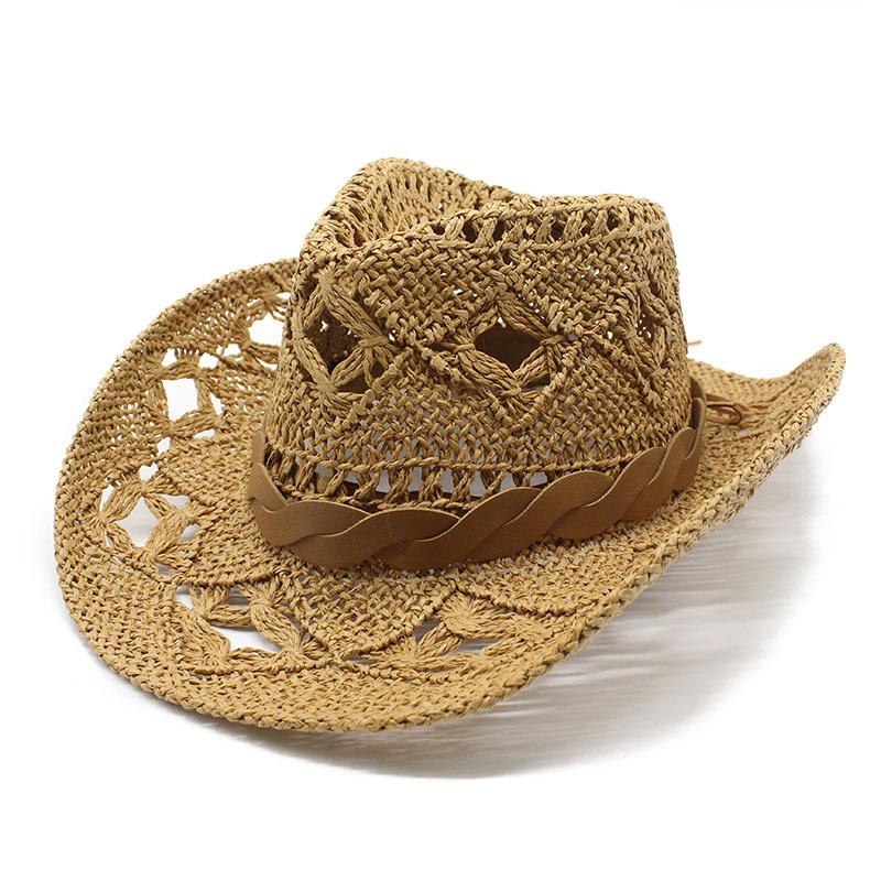 Spring And Summer Retro White Denim Straw Hat Men'S And Women'S Hats Travel Shading Casual Versatile Beach