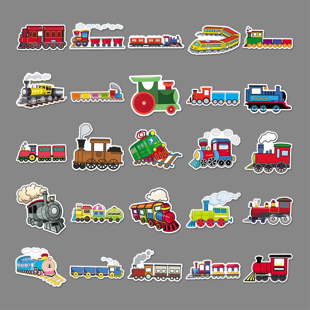 50 Small Train Doodle Personality Cartoon Children's Rewards Guka DIY Mobile Suitcase Stickers Waterproof