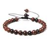 Natural Stone 6mm Beads Bracelet Adjustable Rope String Braided Bracelets For Women Men Amethysts Red Agates Lava Beaded Bangles