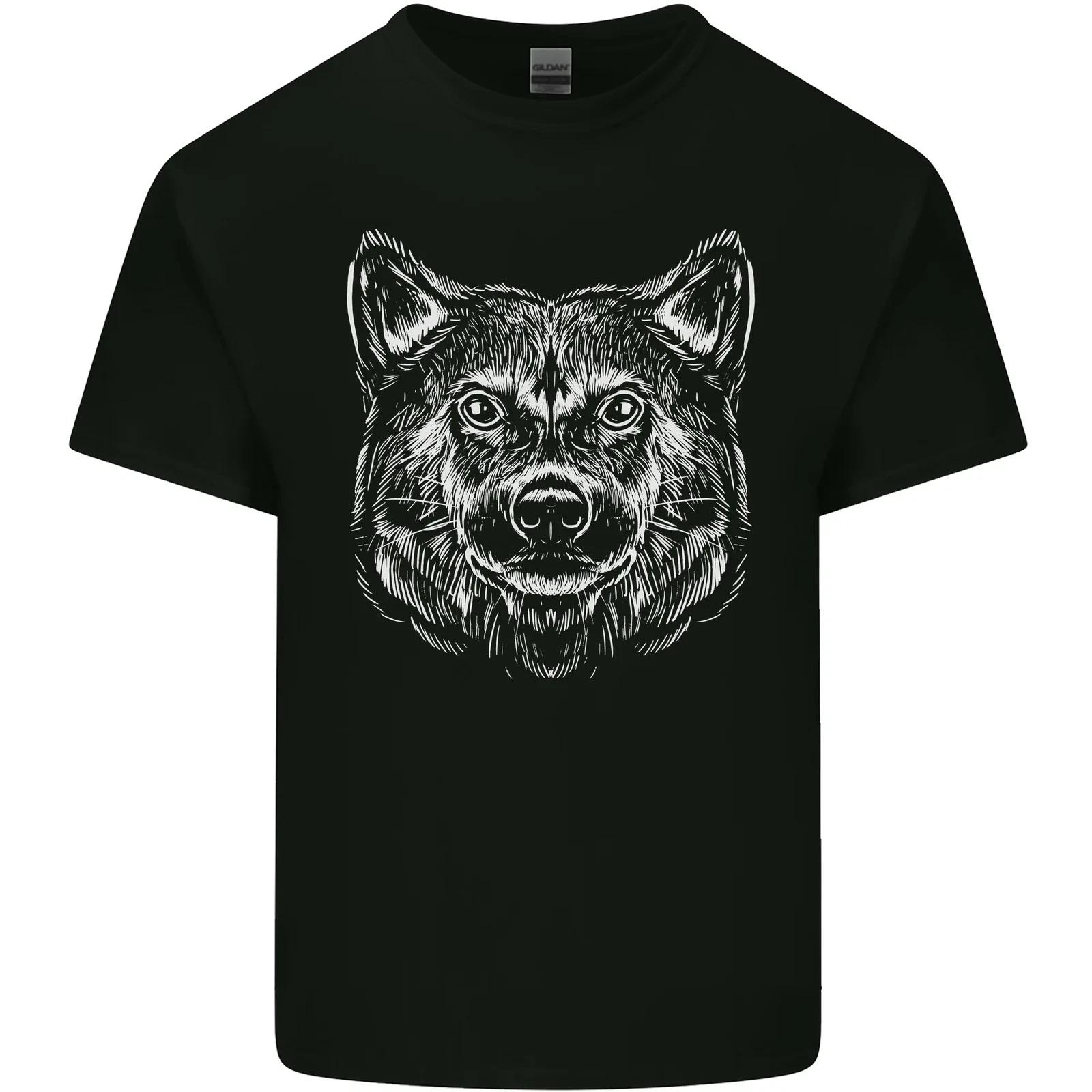 A Shiba Dog Drawing Kids T-Shirt Childrens XL