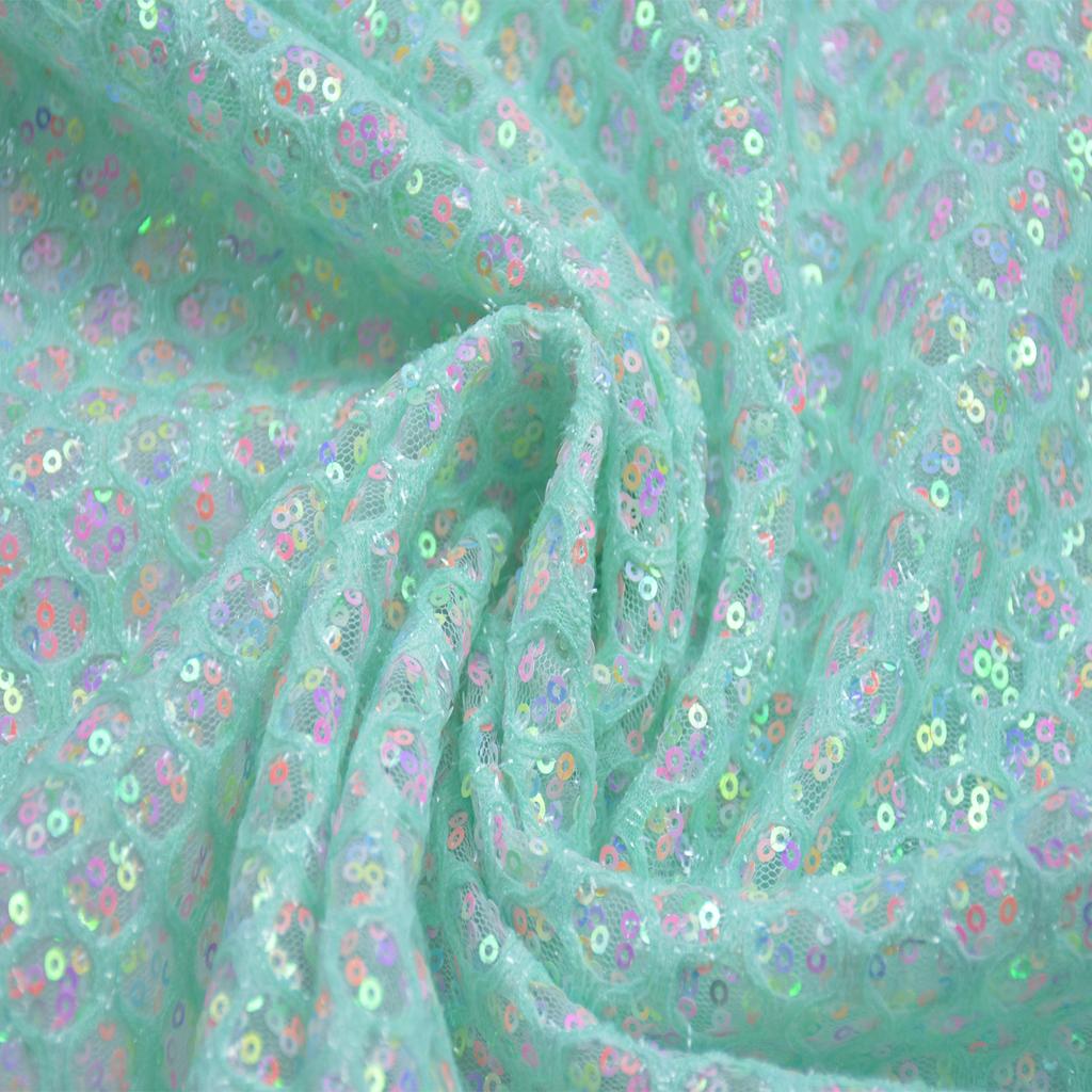 Sparkly Sequin Fabric Opaque Glitter Material for Wedding Stage Backdrop Decor Party Performance Costume DIY Sewing 1/3Yard