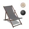 Garden Sun Lounger - SPRINGOS - Folding Sun Lounger - Beech Wood - Interchangeable Backrest - 120 Kg