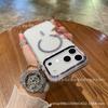 The new magnetic transparent protective case is suitable for iPhone17ProMax glitter groove glue Apple mobile phone case.