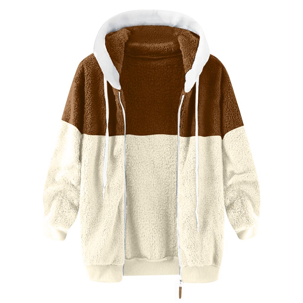 Men'S Winter Zipper Hooded Fleece Sweatshirt With Patch Pocket Casual Jacket