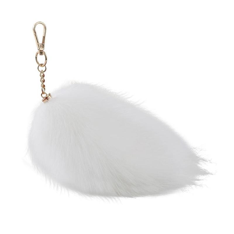 New Fashion Wolf Tail Fur Keychains Unisex Pendant Car Keyring Holder Key Chains Charm Bag Accessories Gifts