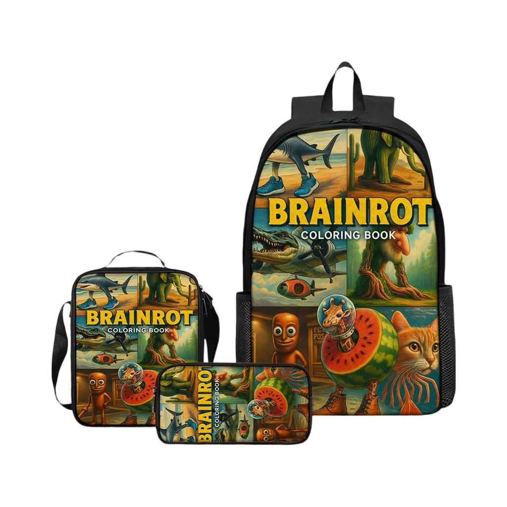Cartoon Printing Casual Shoulder Bag Junior High School Students Large Capacity Backpacks