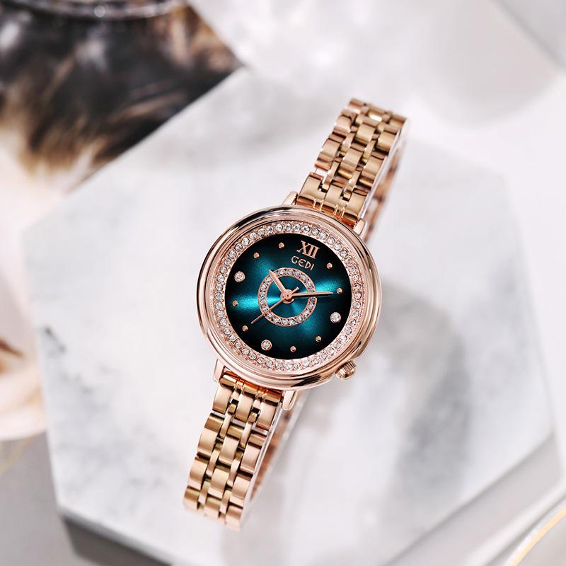 Fashion Light Luxury Gypsy Full Diamond Ladies Alloy Waterproof Quartz Stainless Steel Watch