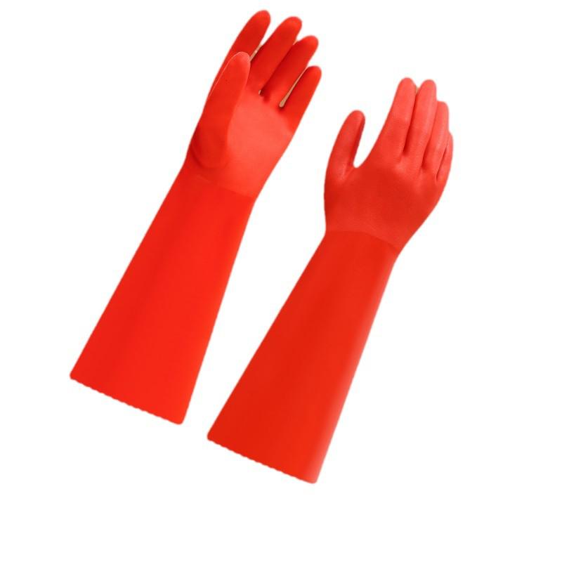Extra Long Fleece-Lined Latex Gloves for Durable Kitchen and Cleaning Tasks