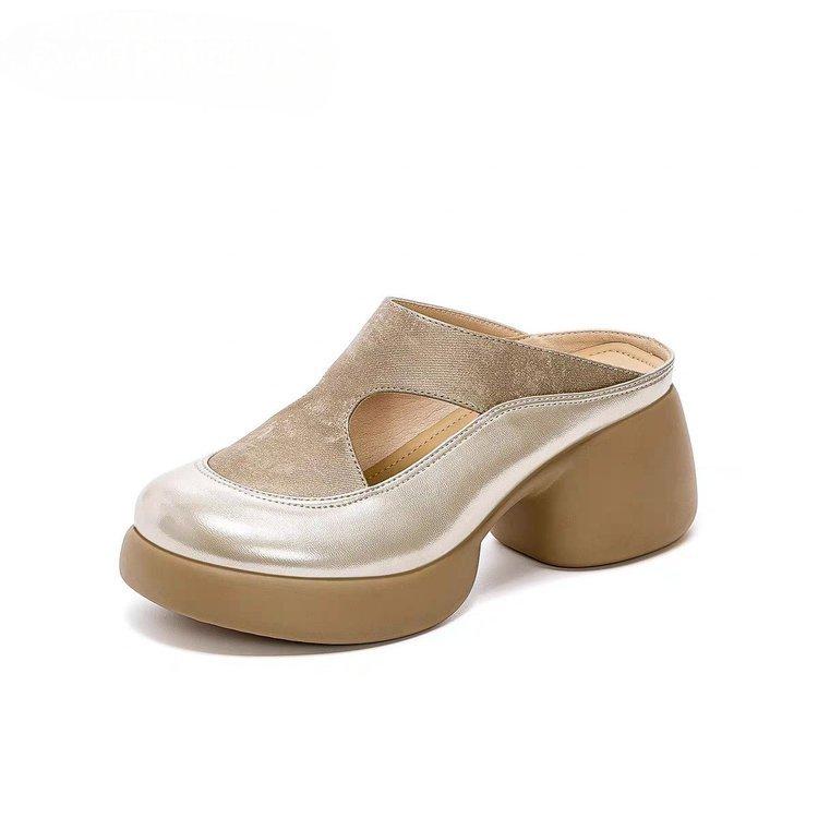 Anti-slip Thick-soled Front-encased Shoes - Women s New Style Casual Flip-flops 35