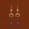 Fashion Asymmetrical Crystal Earrings With Moonstone And Geometric Alloy Design For Women