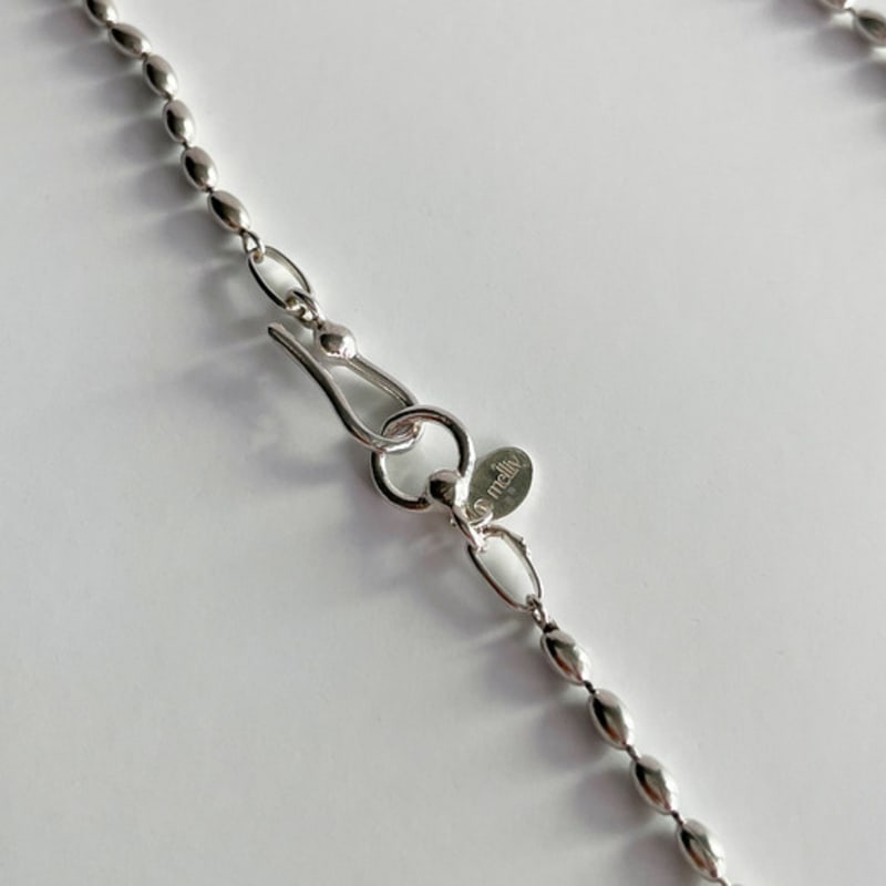 Melliv Silver Fish Hook Egg Ball Chain Necklace_mvn17