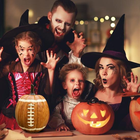 Fußball Kürbis Ornament Harz Handgefertigt Halloween Figur Herbst Fußball Halloween Event Dekoration