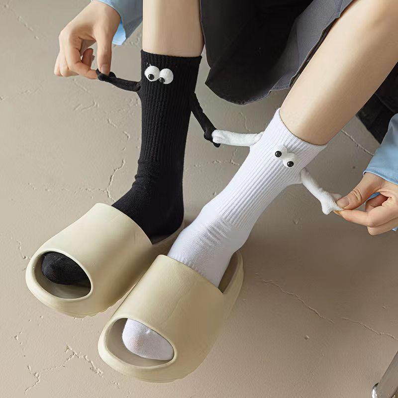 Cross-Border Couple Magnetic Hand-Holding Socks for Men & Women, Boyfriend Handshake Style