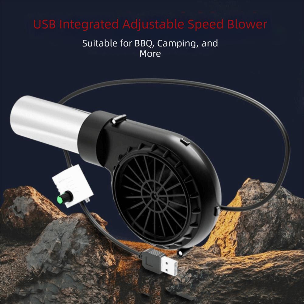 USB Power Supply Handheld Barbecue Fan Adjustable Speed BBQ Fan Barbecue Blower  Outdoor Grill