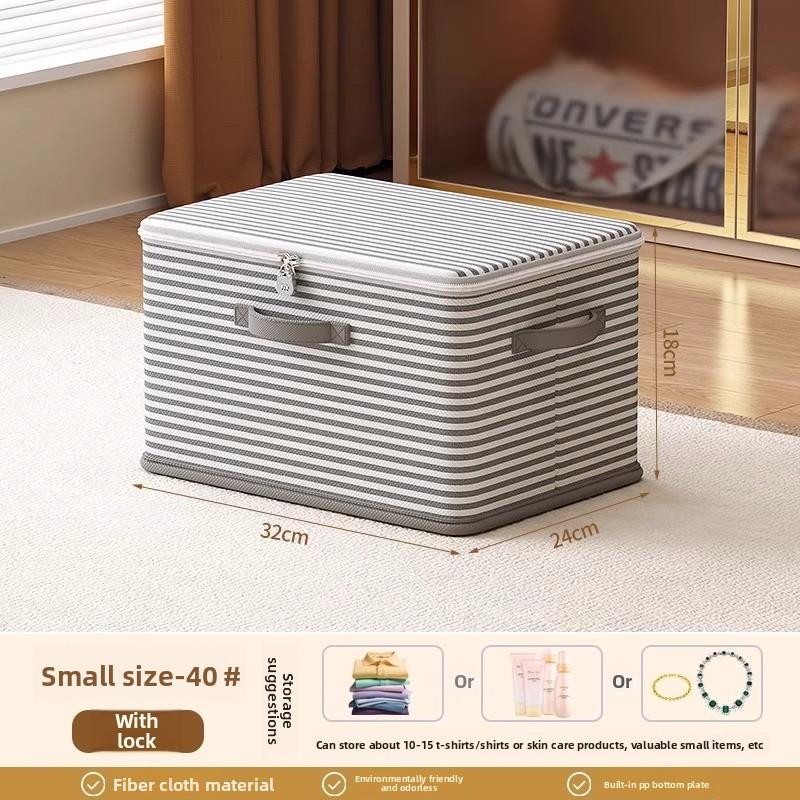 Lockable storage box, used for organizing clothes, blankets, toys in wardrobes, foldable password storage box
