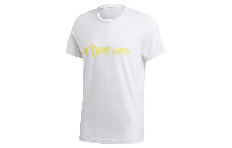 

Adidas T Shirts Men s White Crew Neck Moderate Straight Fit GD8715 S