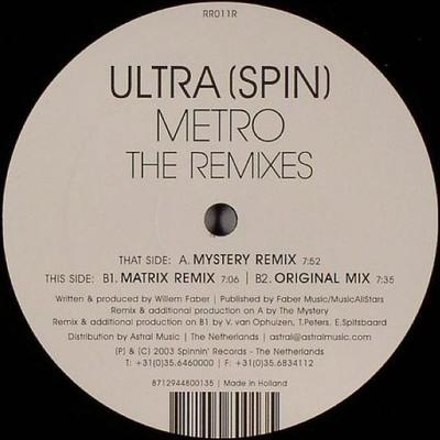 12-Zoll Schallplatte ULTRA SPIN - Metro (Die Remixe) RR011R RR Records 2003 Niederlande Dance & Electronica Gebraucht