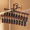 10 Clips Clothes Drying Rack Anti-Slip Windproof Hanging Rack Non-marking Rotatable Clothes Hanger Student Dormitory