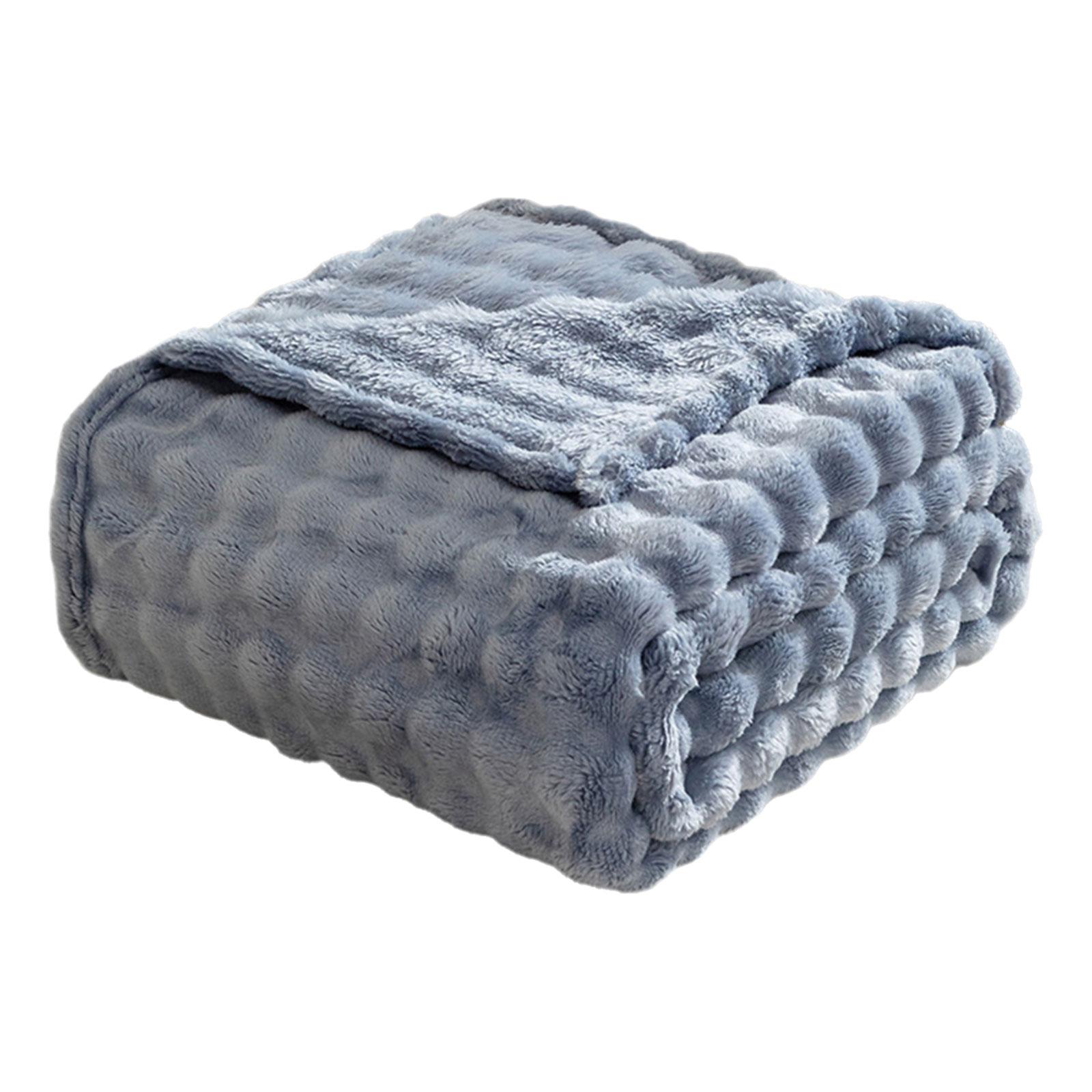 

Мягкий плюшевый искусственный мех кролика одеяло фланель двусторонний плед для дивана-кровати дивана 100x150 см 2