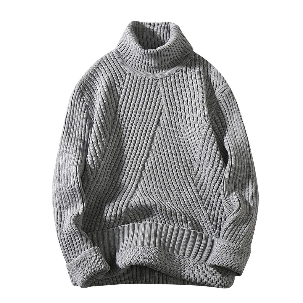 Men's Sweater High Neck Sweater Solid Color Slim Bottoming Sweater