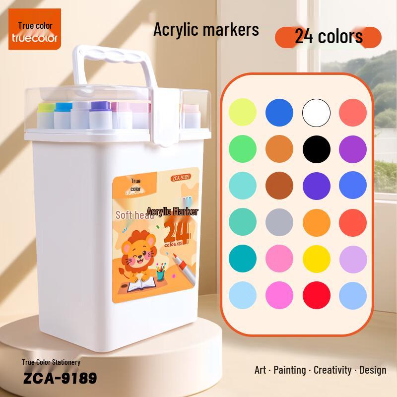 Truecolor 24-Color Soft-Tip Acrylic Markers