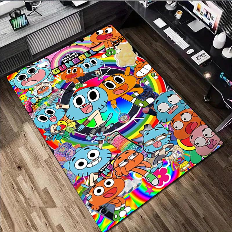Gumball's World Adventure Carpet Office Decorative Carpet For Living Room Bedroom Door Mat Floor Rug Computer Chair Area Rug perfect holiday gift