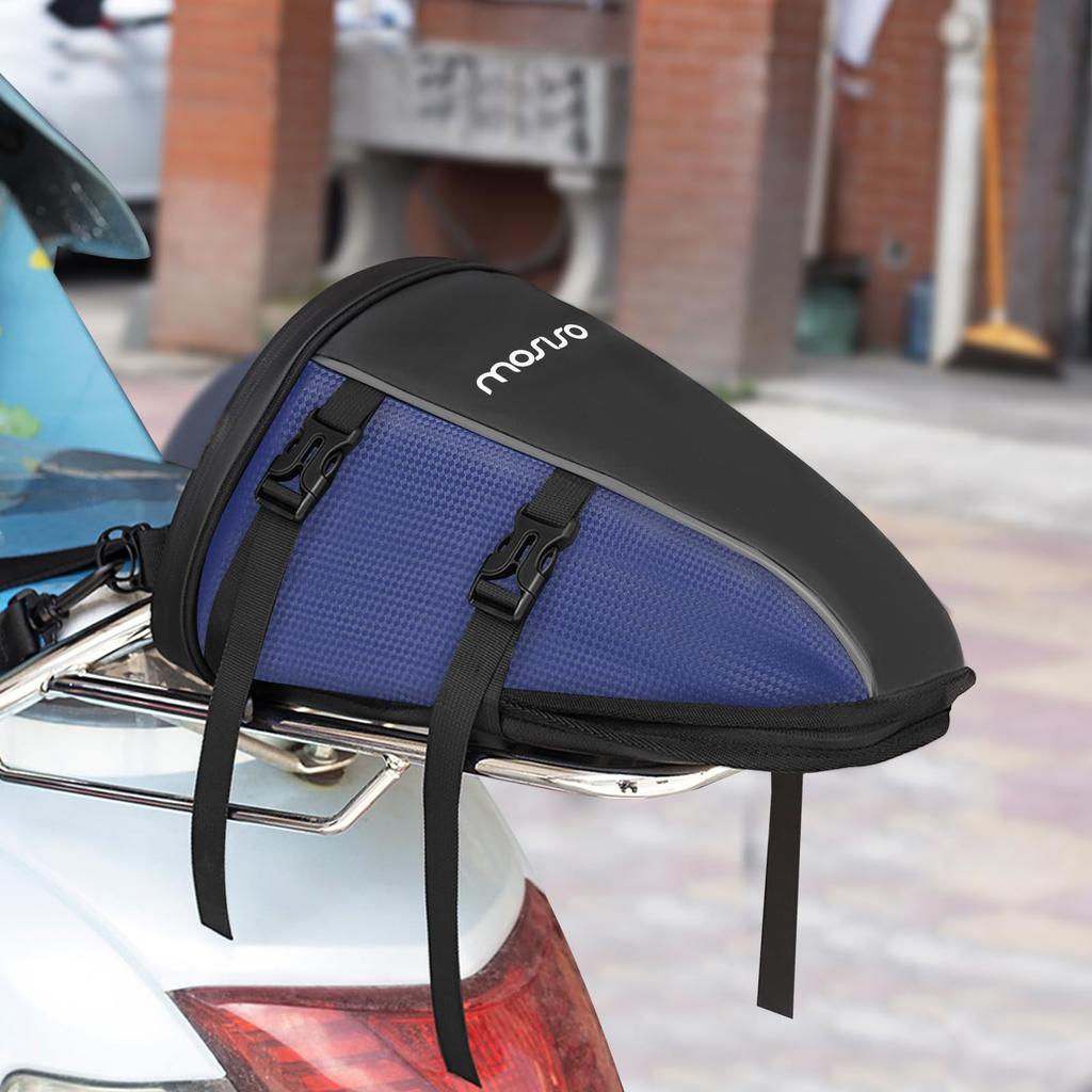 MOSISO Motorcycle Tail Multifunctional Waterproof Polyester Storage Saddle 10L Outdoor Sports Bike Rear Seat Light Tank Tool Carry Bag with Shoulder