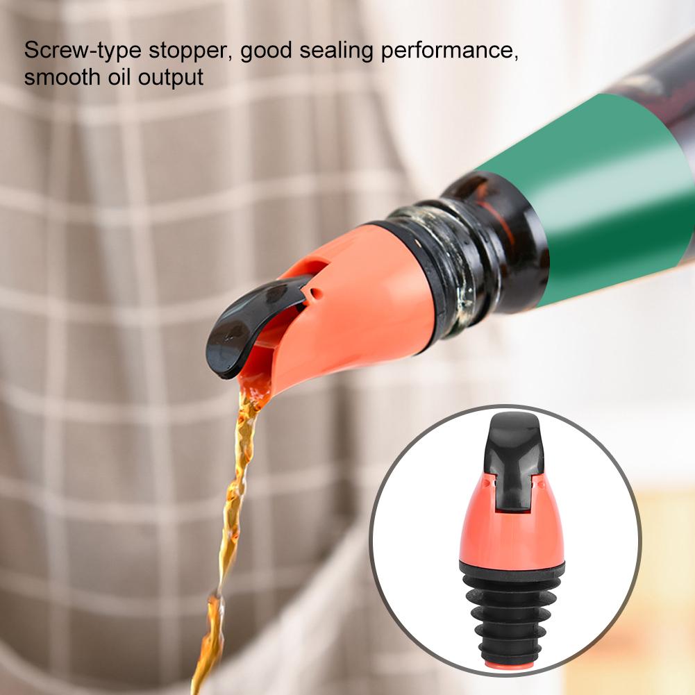 Oil Bottle Pour Spout Stopper Dispenser for Wine Soy Sauce Vinegar Bottles Kitchen UtensilsOrange