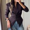 Giacca Blazer Asimmetrica Slim Fit da Donna Manica Lunga Monocolore Ufficio Chic Capospalla Autunno 2026