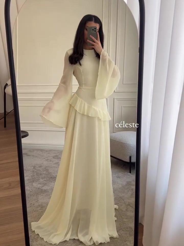 Elegant 2025 Autumn Long Sleeve Slim Fit Waist-cinching Dress for Women