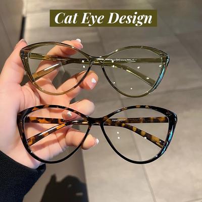 Cat Eye Brillengestell Brillen Kurzsichtige Brillen für Damen Herren Anti Blaulicht Myopie Computerbrille