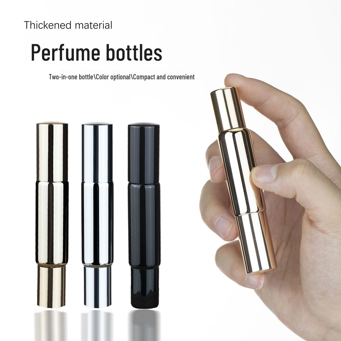 

In-Stock Electroplated Double-Head Perfume Rollerball & Spray Frosted Glass Decanter Transparent Bottle; Gold Cap; Glass Roller