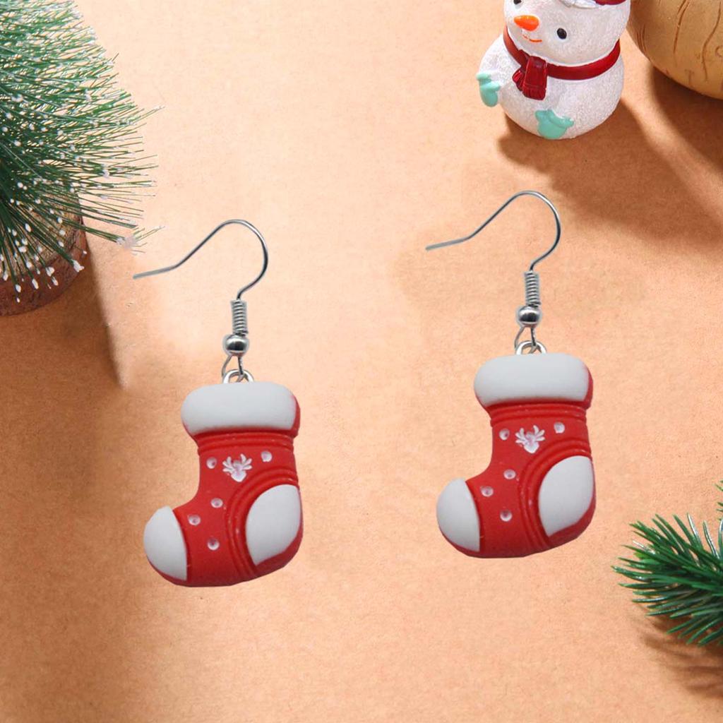 1 Pair of Christmas Stocking Earrings, Cute Earrings, Suitable for Wearing During Christmas