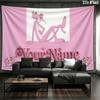 Custom Name,Pink Panther Wall tapestry, aesthetic printed fabric blanket, suitable for bedroom, living room, and home decor.