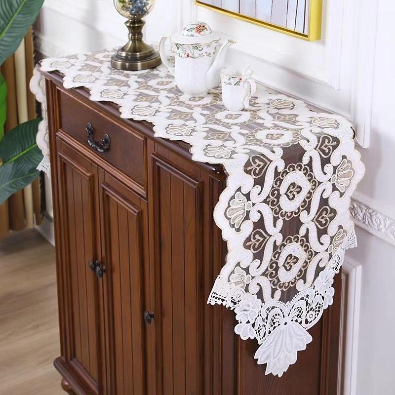British Fashion Gold Thread Embroidered Table Runner TV Wall Cabinet Piano Cover Cloth Wedding Party Hotel Villa Home Decoration