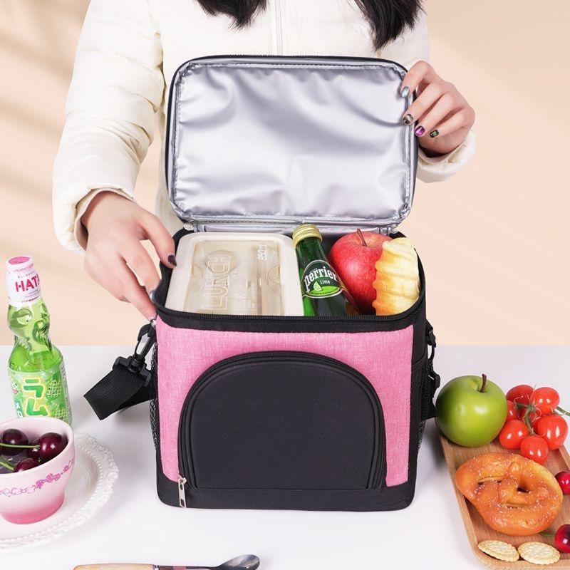 10L Portable Lunch Bag Food Thermal Box Durable Waterproof Office Cooler Lunchbox with Adjustable Shoulder Strap Insulated Case