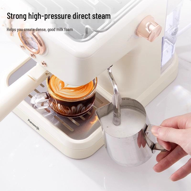 Ретро напівавтоматична кавомашина високого тиску 20 Бар з спінювачем молока
