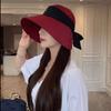Cotton Linen Blend Fisherman Hat With Bow Decoration For Women Summer Sun Protection Wide Brim Casual Sunhat