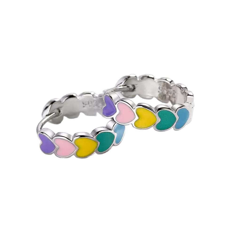 925 Sterling Silver Dopamine Heart Stud Earrings - Niche Design, Sweet Summer Style, Versatile Geometric Jewelry.