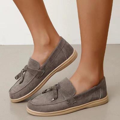 Spring New Flat-bottomed Doudou Shoes Women's Casual Shallow Mouth Round Head Large Size Single Shoes Bow Lazy Shoes